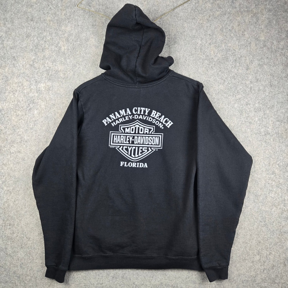 Harley-Davidson Hoodie Womens Medium Black Purple Panama City Beach Biker Y2K - Picture 6 of 10